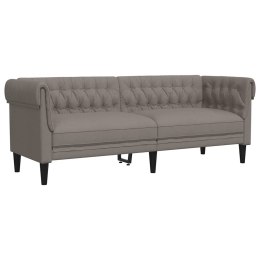 VidaXL Sofa Chesterfield, trzyosobowa, kolor taupe, obita tkaniną