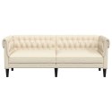 VidaXL Sofa Chesterfield trzyosobowa, obita lnem
