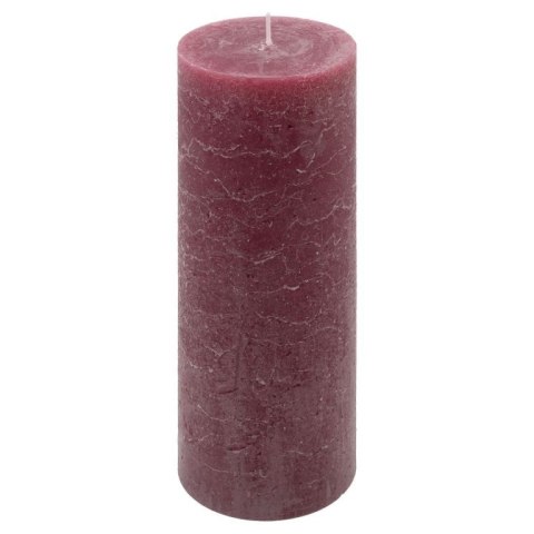 Zestaw świec rustykalnych, 20 cm, Ø 7,5 cm, bordowy, 6 szt.