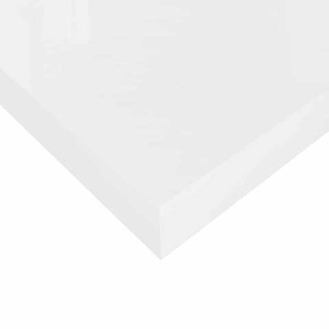 Półki ścienne, 2 szt, wysoki połysk, białe, 90x23,5x3,8 cm, MDF