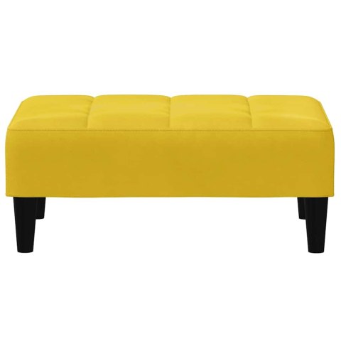 VidaXL 2-os. kanapa rozkładana, z podnóżkiem, żółta, aksamit