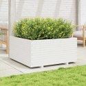 VidaXL Donica ogrodowa, biała, 100x100x49,5 cm, lite drewno sosnowe