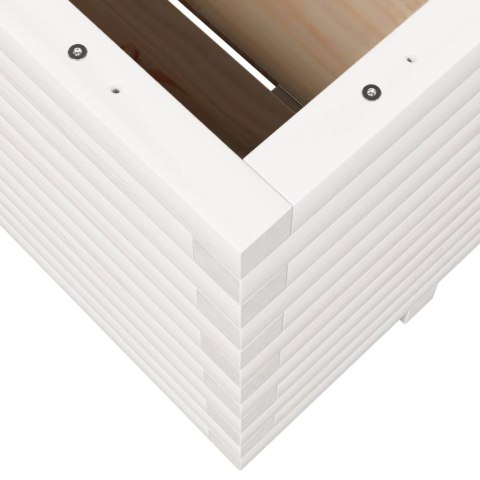 VidaXL Donica ogrodowa, biała, 100x100x49,5 cm, lite drewno sosnowe