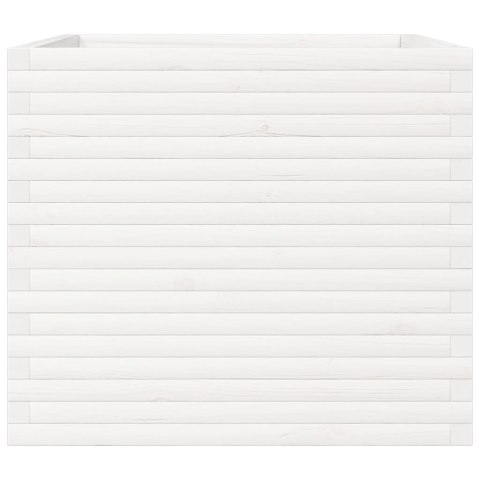 VidaXL Donica ogrodowa, biała, 80x80x68,5 cm, lite drewno sosnowe