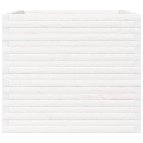 VidaXL Donica ogrodowa, biała, 80x80x68,5 cm, lite drewno sosnowe