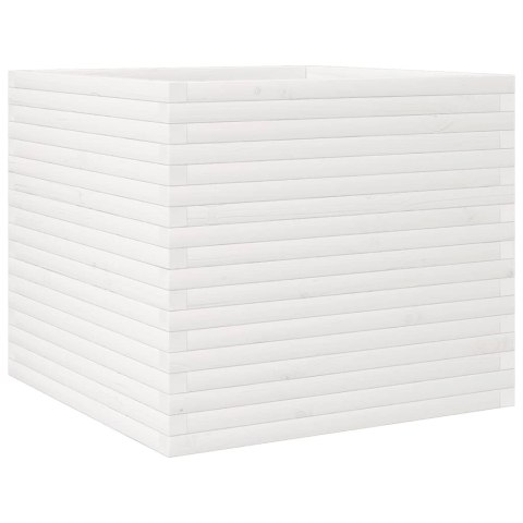 VidaXL Donica ogrodowa, biała, 80x80x68,5 cm, lite drewno sosnowe