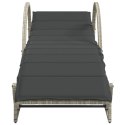 VidaXL Leżaki z poduszkami, 2 szt., jasnoszare, polirattan