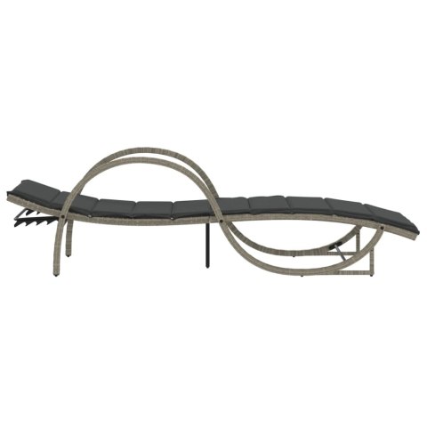 VidaXL Leżaki z poduszkami, 2 szt., jasnoszare, polirattan