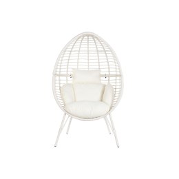 Fotel ogrodowy DKD Home Decor 90 x 65 x 151 cm Metal rattan syntetyczny Biały