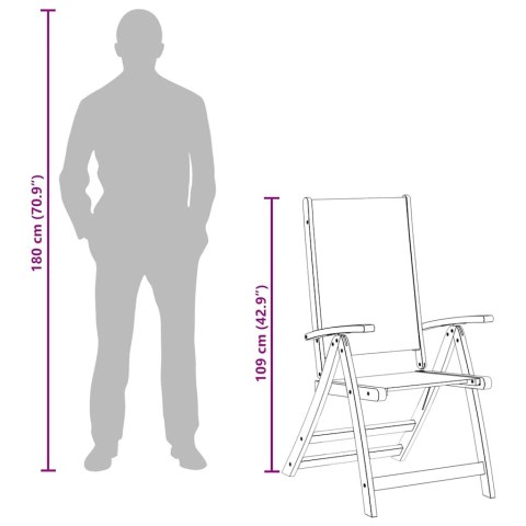 Składane krzesła ogrodowe, 4 szt., drewno akacjowe i textilene