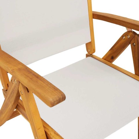 Składane krzesła ogrodowe, 6 szt., drewno akacjowe i textilene