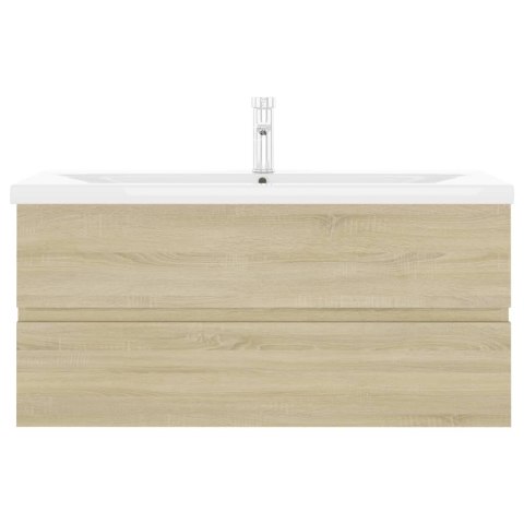 VidaXL Szafka z wbudowaną umywalką, kolor dąb sonoma, płyta wiórowa
