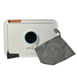 Biały sejf biurowy na kluz i kod skarbonka elektroniczna