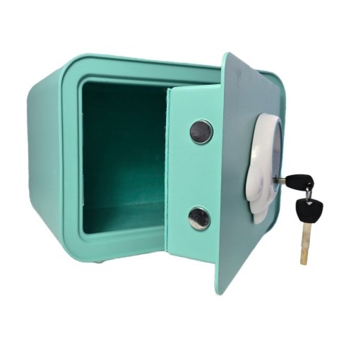 Biurowy zielony/miętowy sejf biurowy elektroniczna skarbonka na klucz i kod