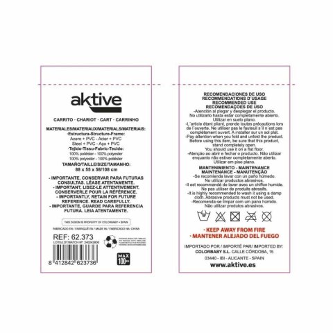 Koszyk wielofunkcyjny Aktive Poliester PVC Stal 88 x 108 x 47 cm