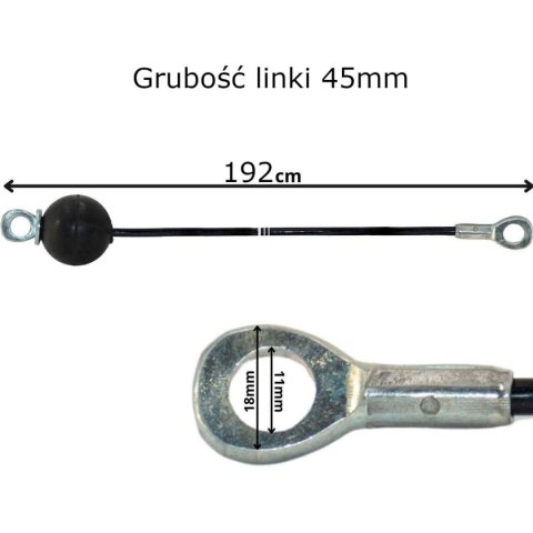 LINKA STALOWA DO ATLASU 192CM OCZKO OCZKO STALOWE ODBOJNIK GUMOWY