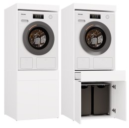 Szafka Łazienkowa Na Pralkę Lub Suszarkę POLA TWIN 1S BIAŁA Regał Szuflada