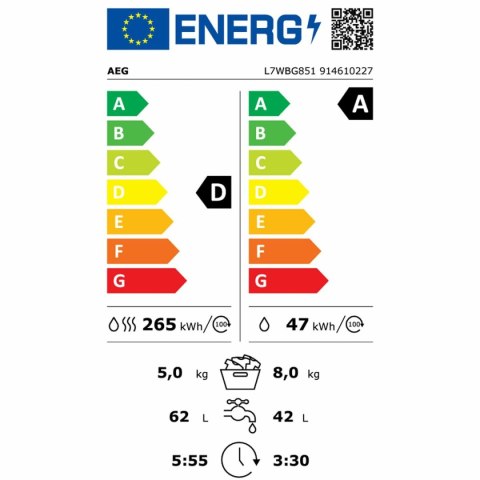 Washer - Dryer AEG L7WBG851 1600 rpm 5 kg