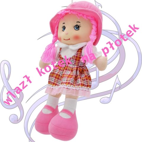 LALKA PRZYTULANKA SZMACIANKA Z DŻWIĘKIEM RÓŻOWA