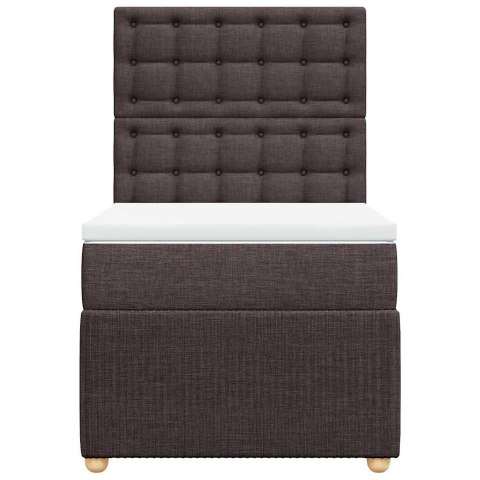 VidaXL Łóżko kontynentalne z materacem, brązowe, tkanina, 90x190 cm