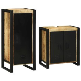 VidaXL Zestaw mebli łazienkowych 2 pcs Brązowy Lite Drewno Mango