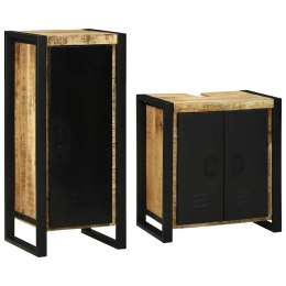 VidaXL Zestaw mebli łazienkowych 2 pcs Brązowy Lite Drewno Mango