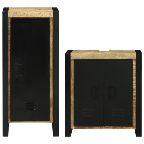 VidaXL Zestaw mebli łazienkowych 2 pcs Brązowy Lite Drewno Mango