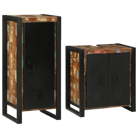 VidaXL Zestaw mebli łazienkowych z półką 2 pcs Lite odzyskane drewno