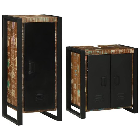 VidaXL Zestaw mebli łazienkowych z półką 2 pcs Lite odzyskane drewno