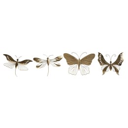 Dekoracja ścienna Home ESPRIT Złoty Motyl 36 x 3 x 26 cm (4 Sztuk)