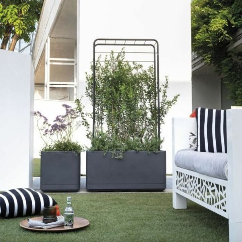 Doniczka Deroma Antracyt 38 x 38 x 39 cm Plastikowy Kwadratowy Sześcian 38 cm