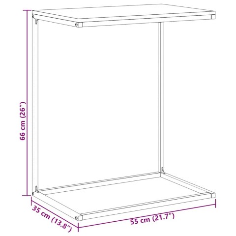 Stolik boczny, czarny, 55x35x66 cm, materiał drewnopochodny
