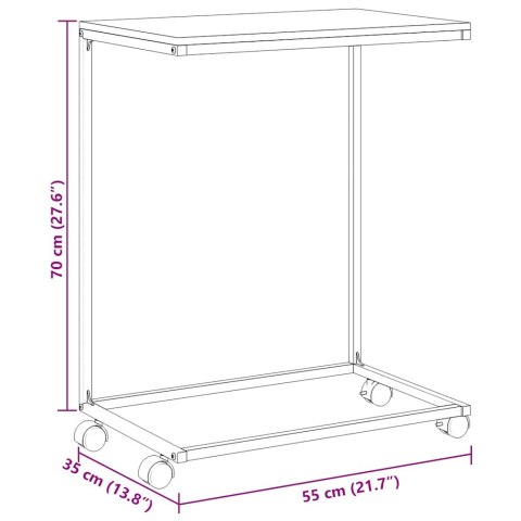 Stolik boczny na kółkach, biały, 55x35x70 cm