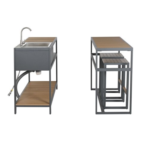 Urządzenie kuchenne Home ESPRIT Szary Naturalny 127 x 100 x 90 cm 127 x 100 x 95 cm