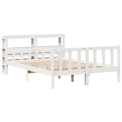 VidaXL Rama łóżka bez materaca, biała, 160x200 cm, lite drewno sosnowe