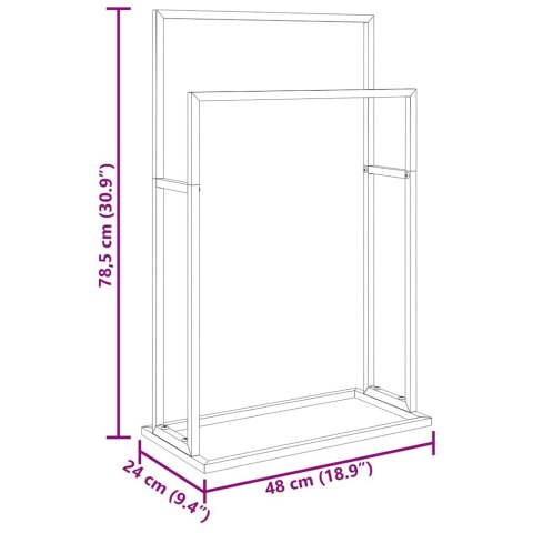 Wolnostojący wieszak na ręczniki, biały, 48x24x78,5 cm, żelazny