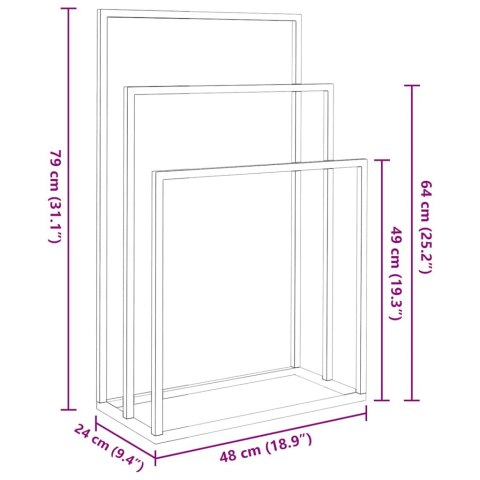 Wolnostojący wieszak na ręczniki, czarny, 48x24x79 cm, żelazny