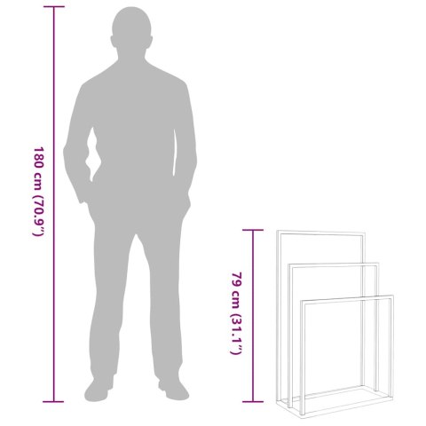 Wolnostojący wieszak na ręczniki, czarny, 48x24x79 cm, żelazny
