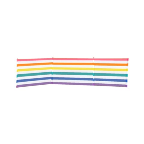 Parawent 4 Słupy Stal Poliester Kolorowe Pasy 360X80 cm Plaża, Basen, Ogród, Kemping 10496