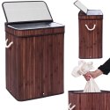 Kosz bambusowy na pranie SOREN 1 komora wenge