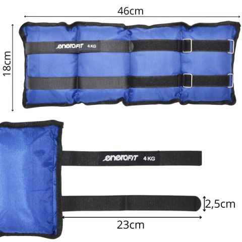 OBCIĄŻENIE NA PRZEGUBY NIEBIESKIE 8KG (2x4KG) ENERO FIT