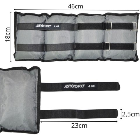 OBCIĄŻENIE NA PRZEGUBY SZARE 8KG (2x4KG) ENERO FIT