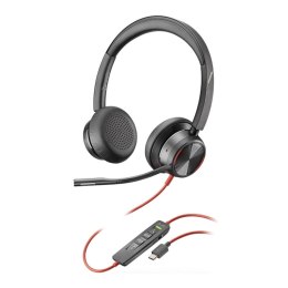 Słuchawki z mikrofonem Poly Blackwire 8225 Stereo USB-C Headset + adapter USB-C/A