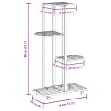 Kwietnik z 4 półkami i kółkami, 44x23x80 cm, czarny, żelazny