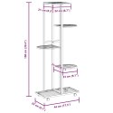 Kwietnik z 5 półkami i kółkami, 44x23x100 cm, biały, żelazny