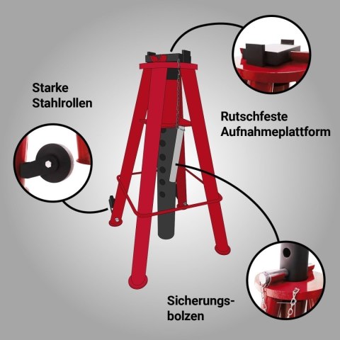 Regulowany stojak podporowy 12T do samochodów i maszyn 74-122 cm stalowy