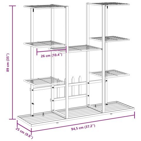 Stojak na kwiaty, 94,5 x 25 x 89 cm, biały, żelazo
