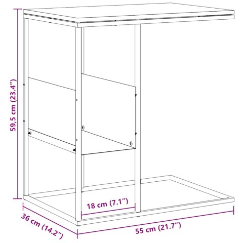 Stolik boczny, biały, 55x36x59,5 cm, materiał drewnopochodny