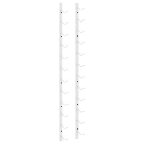 Uchwyty ścienne na 12 butelek wina, 2 szt., biały, żelazny