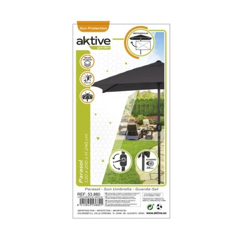 Slnečník Aktive 200 x 235 x 120 cm Antracyt Aluminium